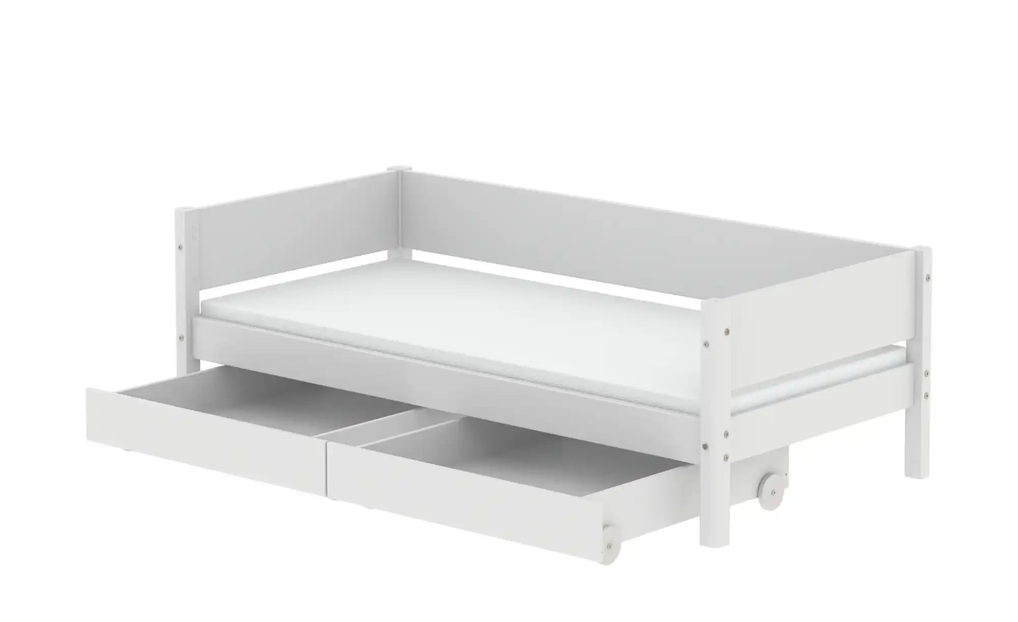 FLEXA Einzelbett mit 2 Schubkästen  Flexa White - weiß - Maße (cm): B: 210 H: 66