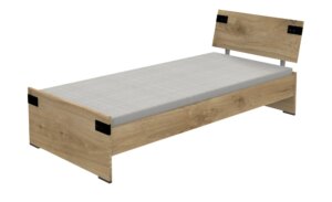 Futonbett  Louis - holzfarben - Maße (cm): B: 96 H: 210 T: 85