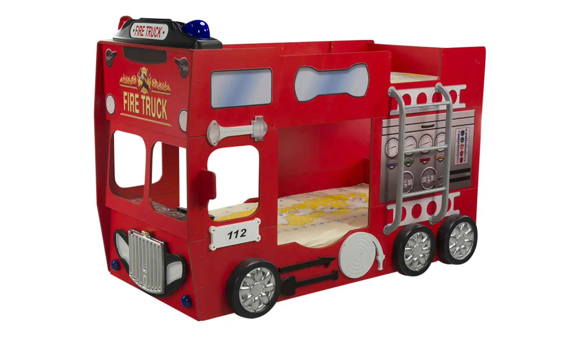 Autobett  Feuerwehr - rot - Maße (cm): B: 116 H: 146 T: 207