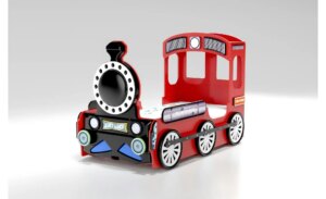 Autobett Lokomotive - rot - Maße (cm): B: 120 H: 137