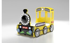 Autobett Lokomotive - gelb - Maße (cm): B: 120 H: 137