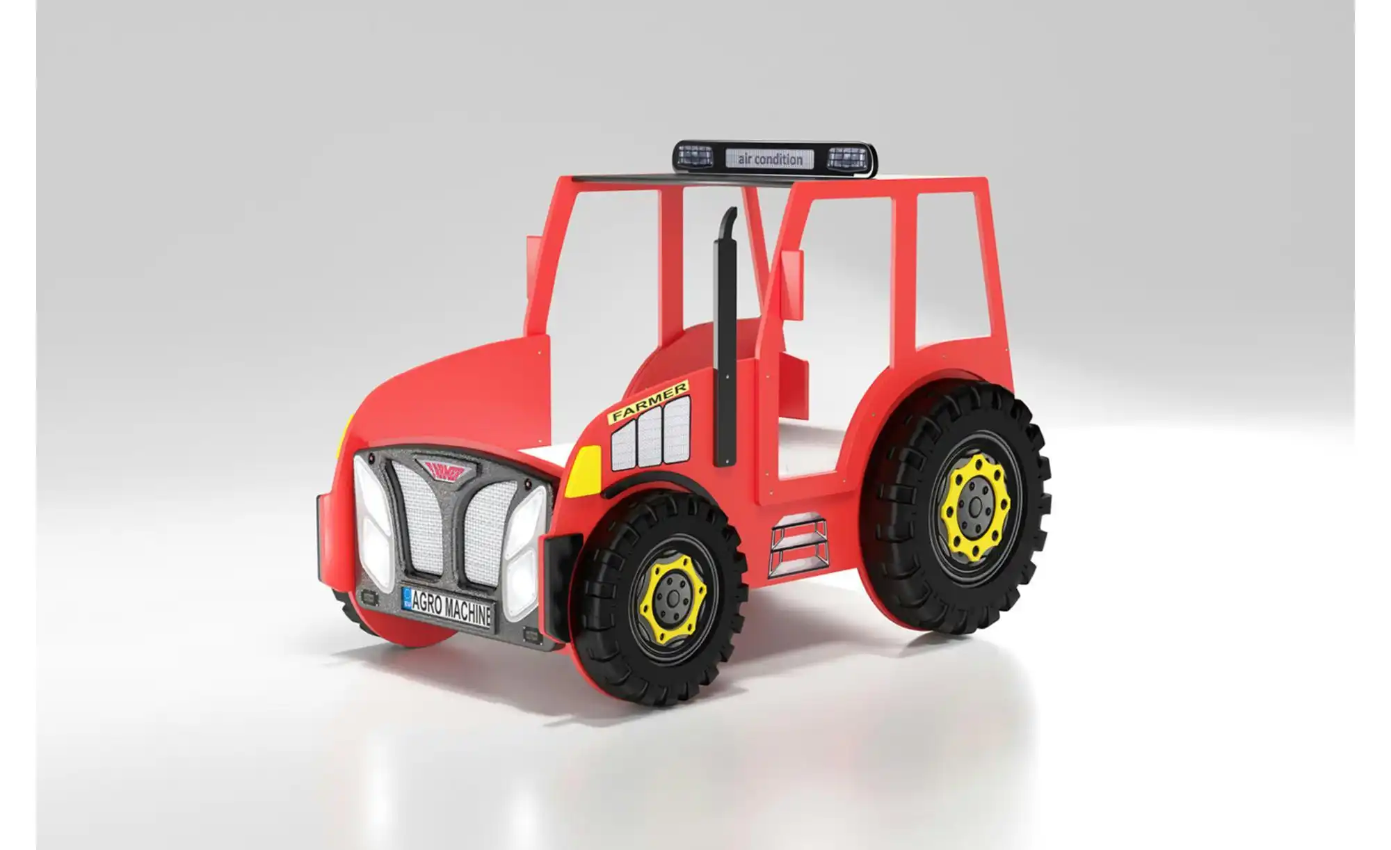 Autobett Traktor - rot - Maße (cm): B: 111 H: 145